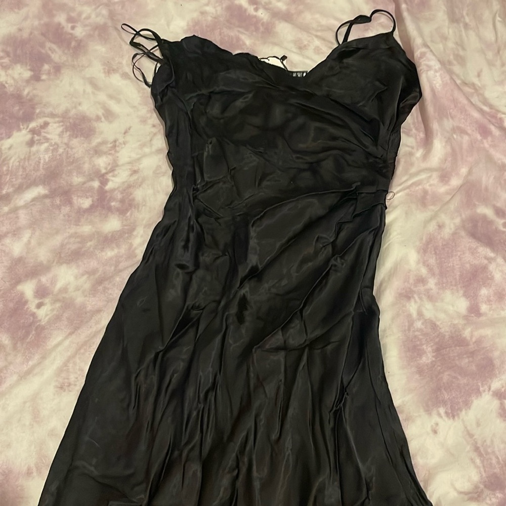 ZARA SATIN MAXI DRESS  SLIT LEFT SIDE